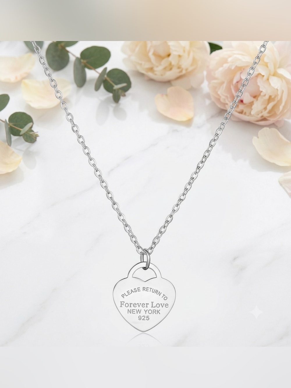 Forever Love Silver Heart Pendant Necklace